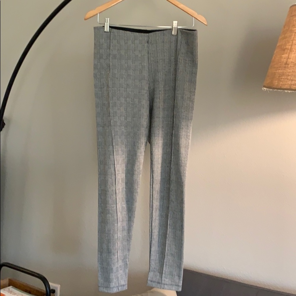 Zara houndstooth front pleat legging